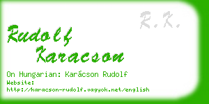 rudolf karacson business card